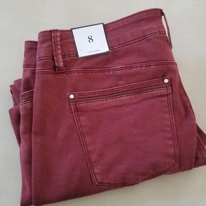 WHBM Skimmer Jean w/Rose Gold Ankle Zipper NWT